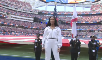 Brandy Norwood Performs "Star Spangled Banner"